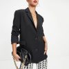 Blazers * | She Knows It All Pocketed Blazer Black Final Sale