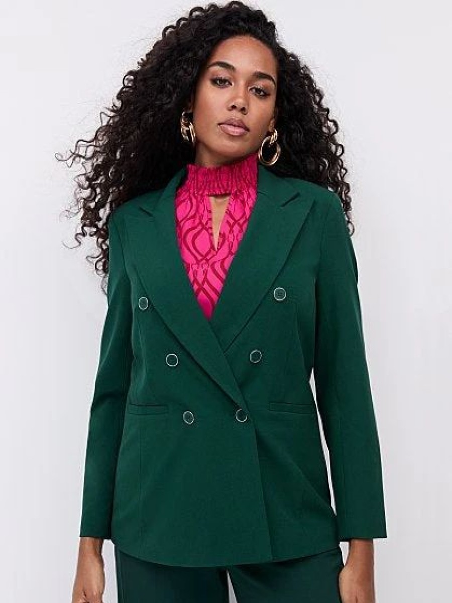 Jackets * | Double-Breasted Oversized Blazer Essential Stretch