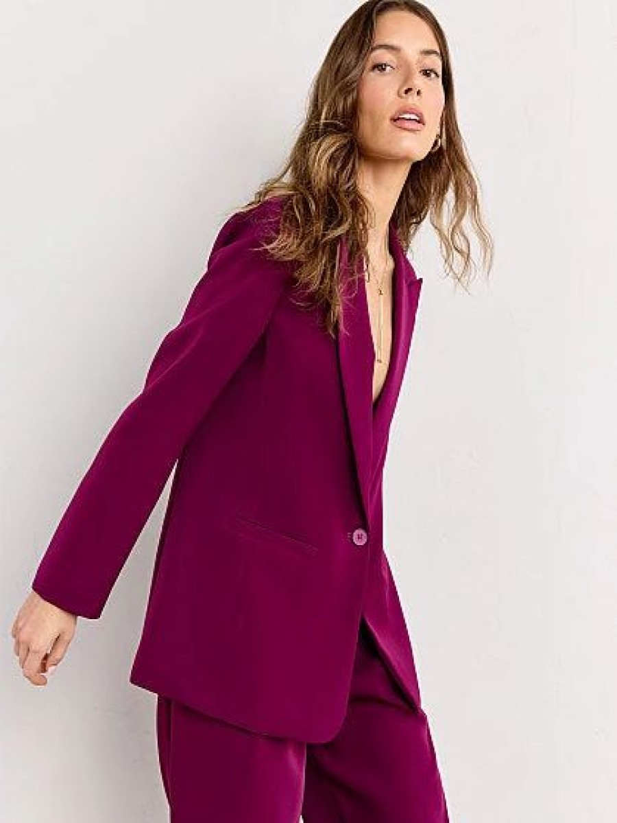 Jackets * | Single-Breasted Blazer Endless Rose Red - Berry Red