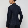 Jackets * | Double-Breasted Denim Blazer Blue - Navy