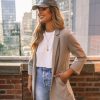 Blazers * | Moore Cotton Pocketed Blazer Taupe Final Sale