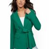 Jackets * | Green Tie-Front Blazer 7Th Avenue Green - Precious Emerald