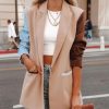 Blazers * | This Or That Pocketed Colorblock Blazer Final Sale