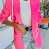 Blazers * | Standards Pocketed Blazer Neon Pink Sale