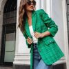 Blazers * | Priestly Pocketed Tweed Blazer Emerald Final Sale