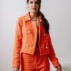 Blazers * | All About Me Tweed Blazer Orange Final Sale