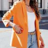 Coats & Jackets * | Beaming Cotton Pocketed Blazer Orange Sale