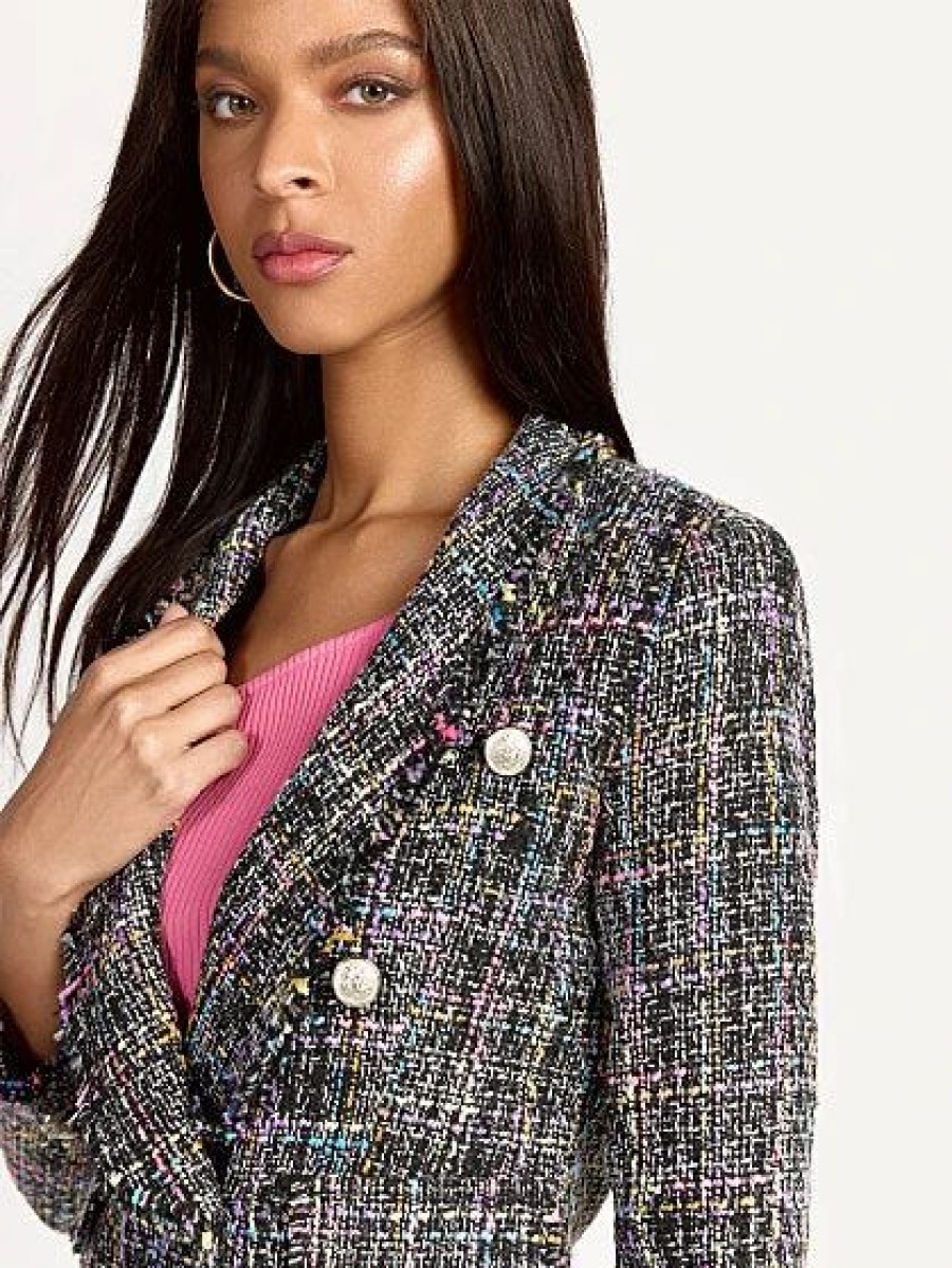 Jackets * | Rainbow Boucle Blazer Fore Collection Black - Black