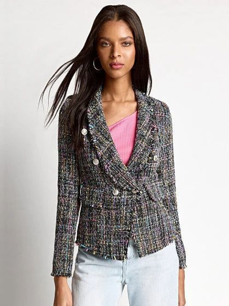 Jackets * | Rainbow Boucle Blazer Fore Collection Black - Black