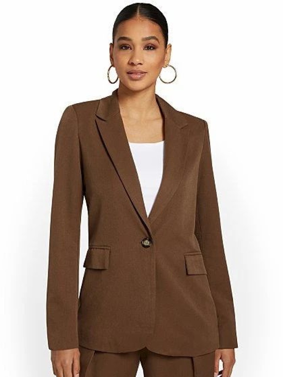 Jackets * | 2-Piece Single-Breasted Blazer & Pant Set Luxy Usa