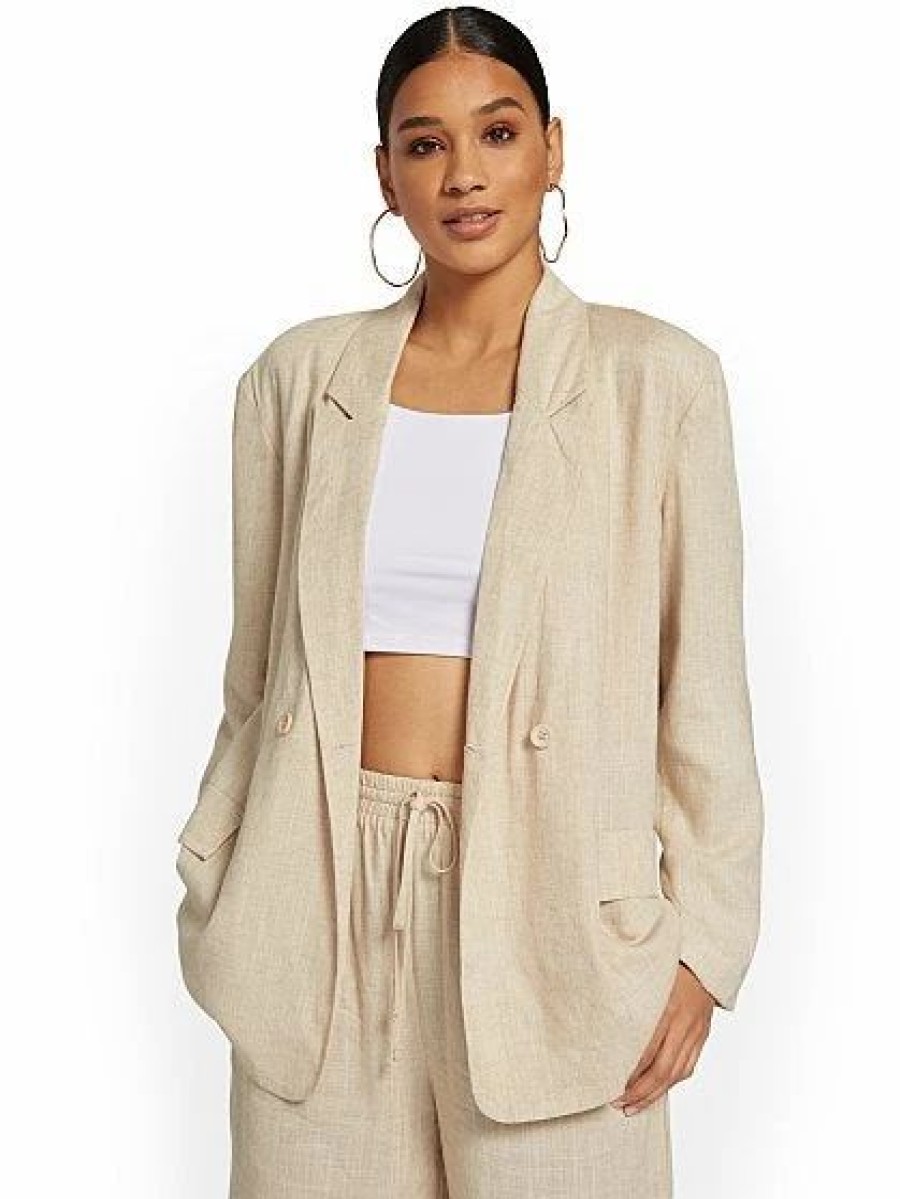 Jackets * | Oversized Linen Blazer Lumiere