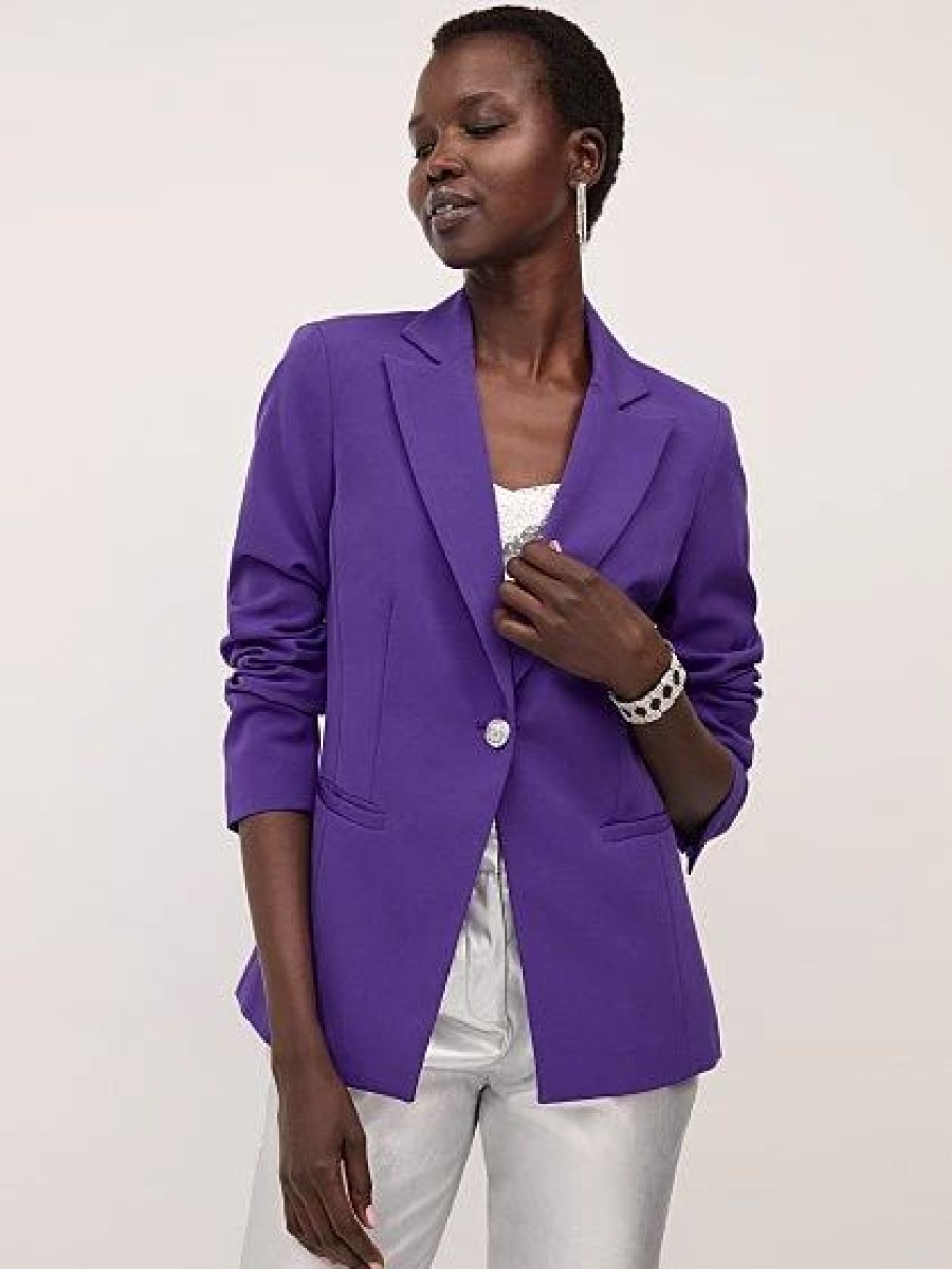 Jackets * | Rhinestone-Button Blazer