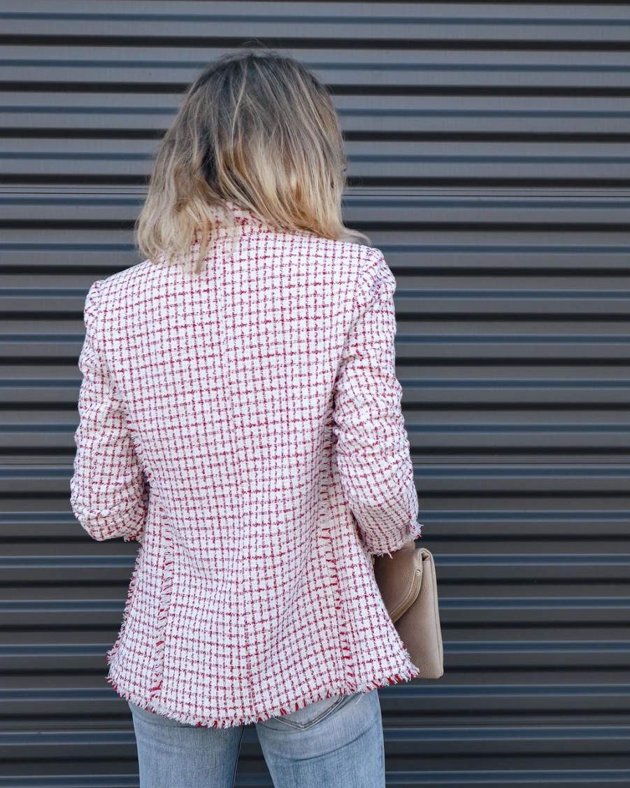 Blazers * | Miranda Tweed Plaid Blazer Final Sale