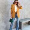 Blazers * | Angelita Pocketed Blazer Mustard Final Sale