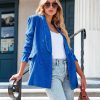 Blazers * | Front Page News Corduroy Pocketed Blazer Cobalt Final Sale