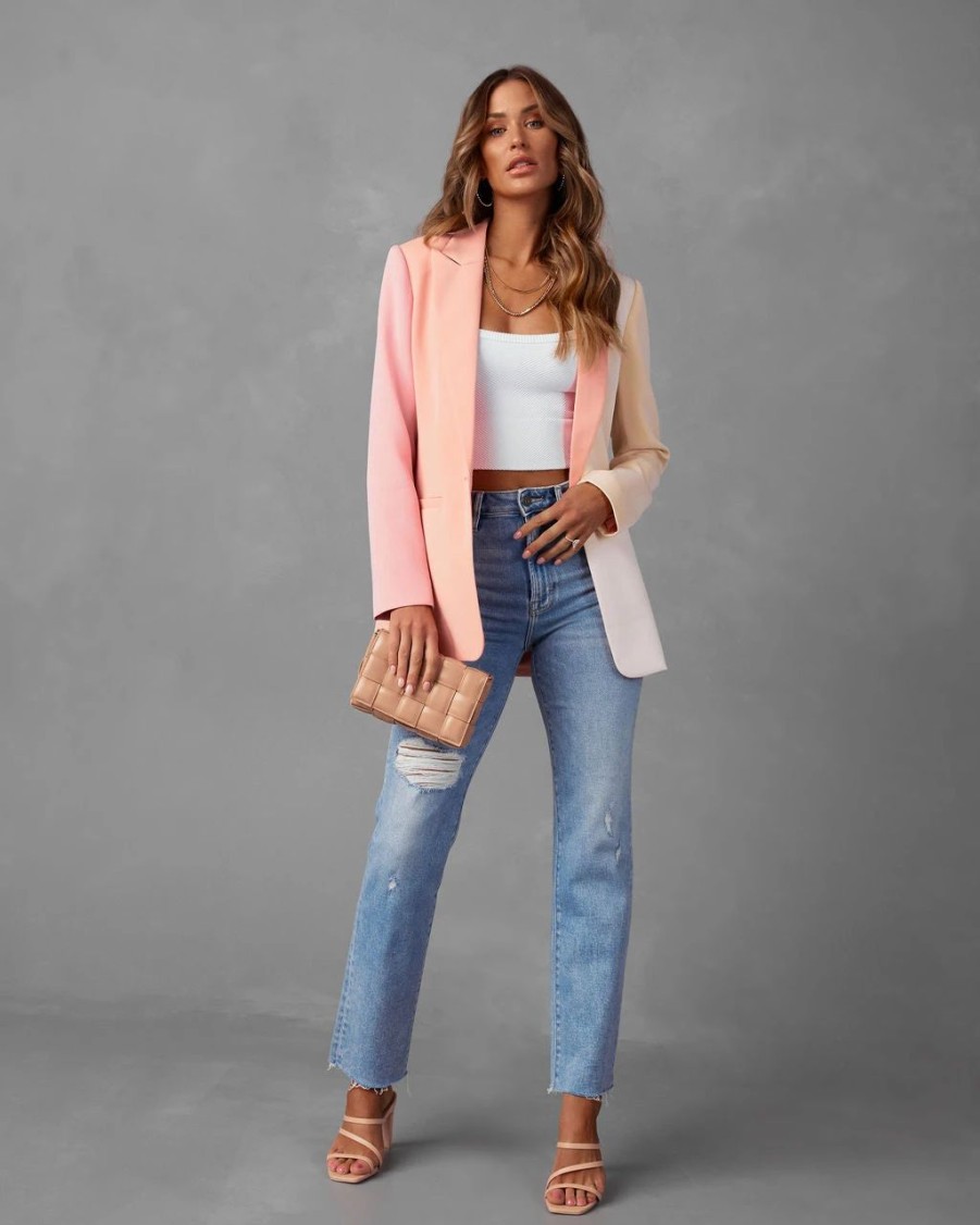 Coats & Jackets * | Sherbert Colorblock Blazer