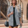 Blazers * | Rochelle Cotton Blend Pocketed Gingham Blazer Black Final Sale