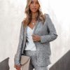 Blazers * | Festive Flair Pocketed Sequin Blazer Silver Final Sale