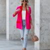 Blazers * | Love Notes Pocketed Colorblock Blazer Fuchsia Red Sale