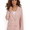 Jackets * | 2-Piece Plaid Blazer & Short Set Lena Orange - Blush