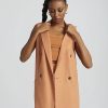 Jackets * | Ottavia Sleeveless Blazer Brown - Iced Coffee