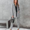 Blazers * | Serving Looks Polka Dot Pocketed Blazer Grey Final Sale