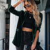 Blazers * | Chicest Pocketed Velvet Blazer Emerald Final Sale