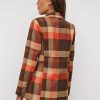 Jackets * | Plaid Oversized Double-Breasted Blazer Brown - Cigar Brown