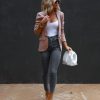 Blazers * | Comfort Zone Dreams Pocketed Knit Blazer Mocha Final Sale