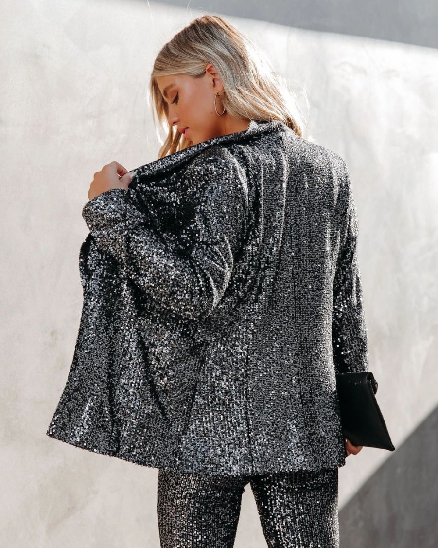 Blazers * | Sequin And The City Pocketed Blazer Final Sale