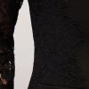 Dresses * | Lace-Sleeve Blazer Dress Magic Crepe Black - Black