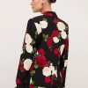 Jackets * | Floral-Print Blazer Black - Black