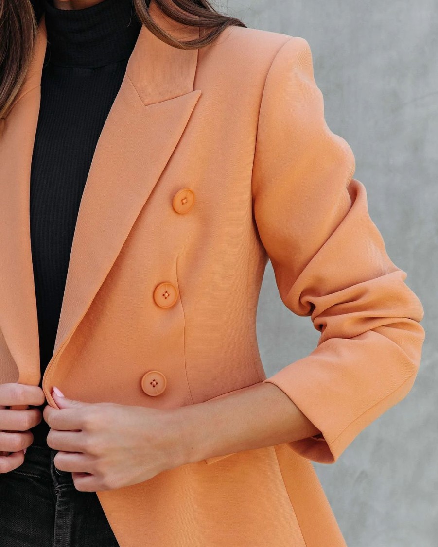 Blazers * | Must Be Baby Pocketed Blazer Dusty Orange Final Sale