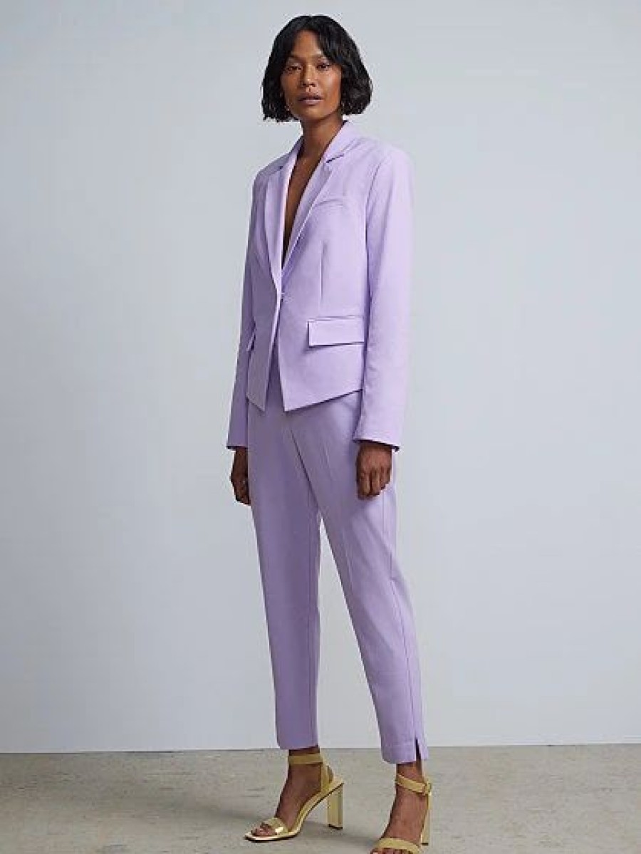 Jackets * | Short-Length Single-Button Blazer Fit To Flatter Purple - Dreamy Lilac