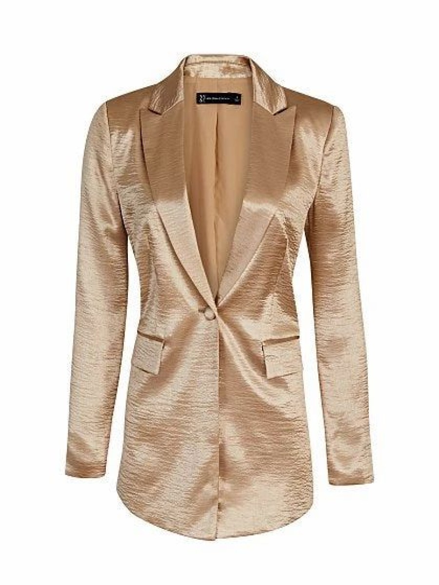 Jackets * | Gold Button-Front Blazer The Ny&C Legacy Collection Yellow - Gold