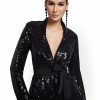 Jackets * | Sequin Blazer Black - Black