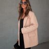 Coats & Jackets * | Tessa Pocketed Blazer Beige Sale