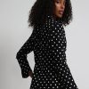 Jackets * | Polka-Dot Double-Breasted Blazer Fit To Flatter Black - Black/White