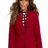 Jackets * | Faux-Pocket Button-Front Blazer Essential Stretch