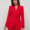 Jackets * | Double-Breasted Cutaway Blazer Red - Red Harbor