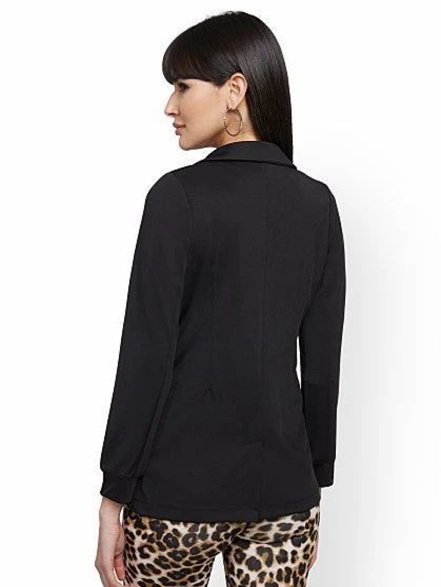 Jackets * | Ponte Blazer Black - Black