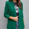 Blazers * | Lilly Pocketed Blazer Hunter Green Final Sale