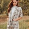 Blazers * | Sylvan Pocketed Plaid Blazer Last Chance