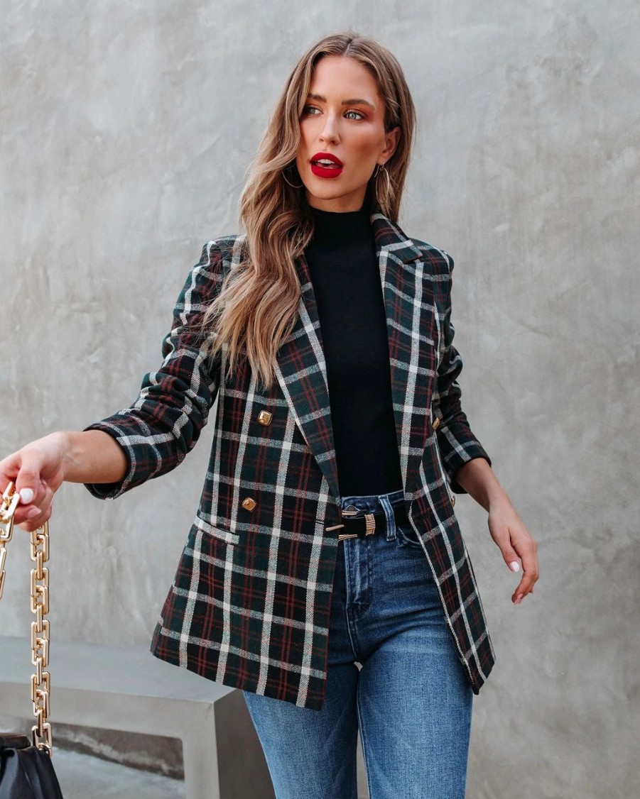 Blazers * | Ivy League Plaid Blazer Final Sale