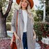 Blazers * | Raine Pocketed Houndstooth Knit Blazer Camel Final Sale