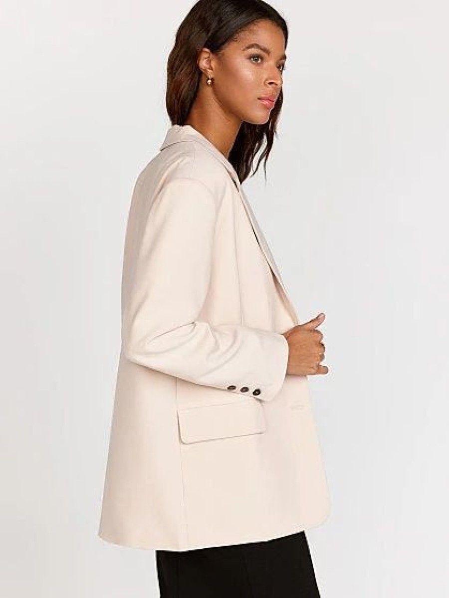 Jackets * | Oversized Single-Breasted Blazer Crescent Natural - Beige