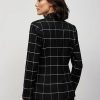 Jackets * | Double-Breasted Windowpane-Print Blazer Black - Black