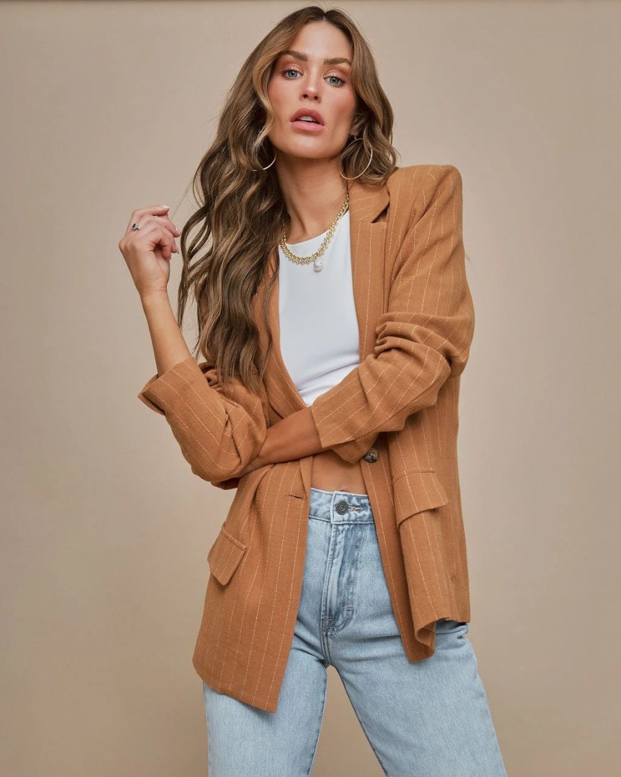 Coats & Jackets * | Amber Linen Blend Blazer Final Sale