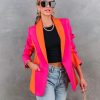 Blazers * | Show Stopper Babe Pocketed Colorblock Blazer Final Sale