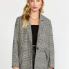 Jackets * | Oversized Menswear Glen Plaid Blazer Dress Forum Black - Black